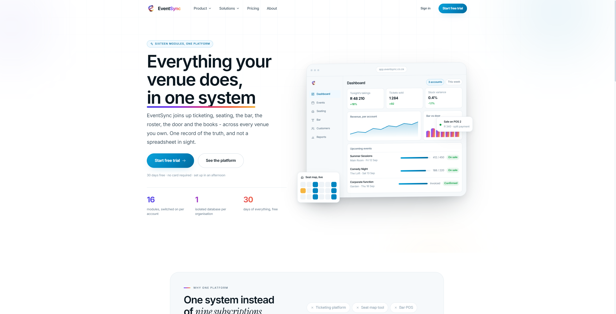 EventSync home page